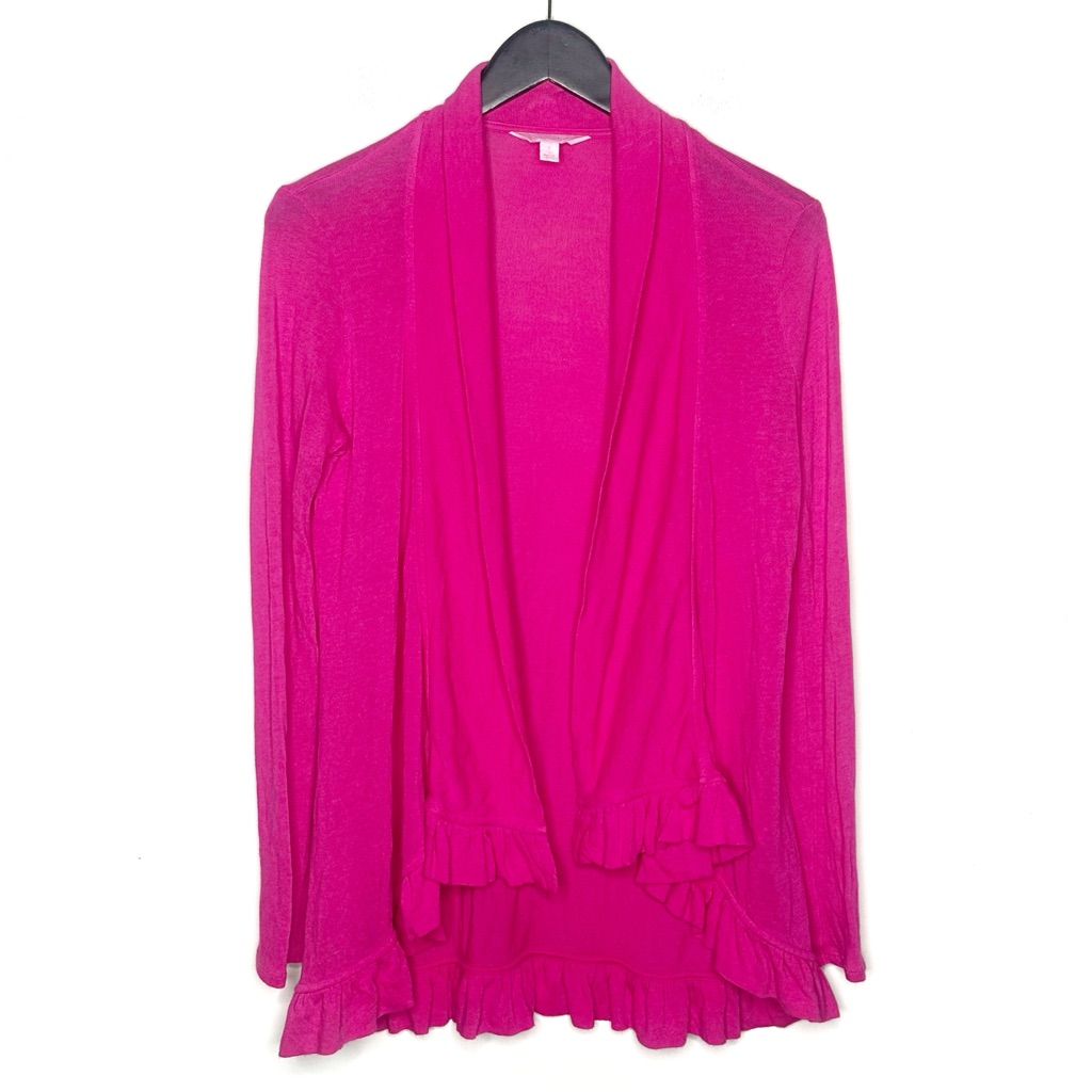 Lilly Pulitzer Ruffle Hem Cardigan Sweater Medium